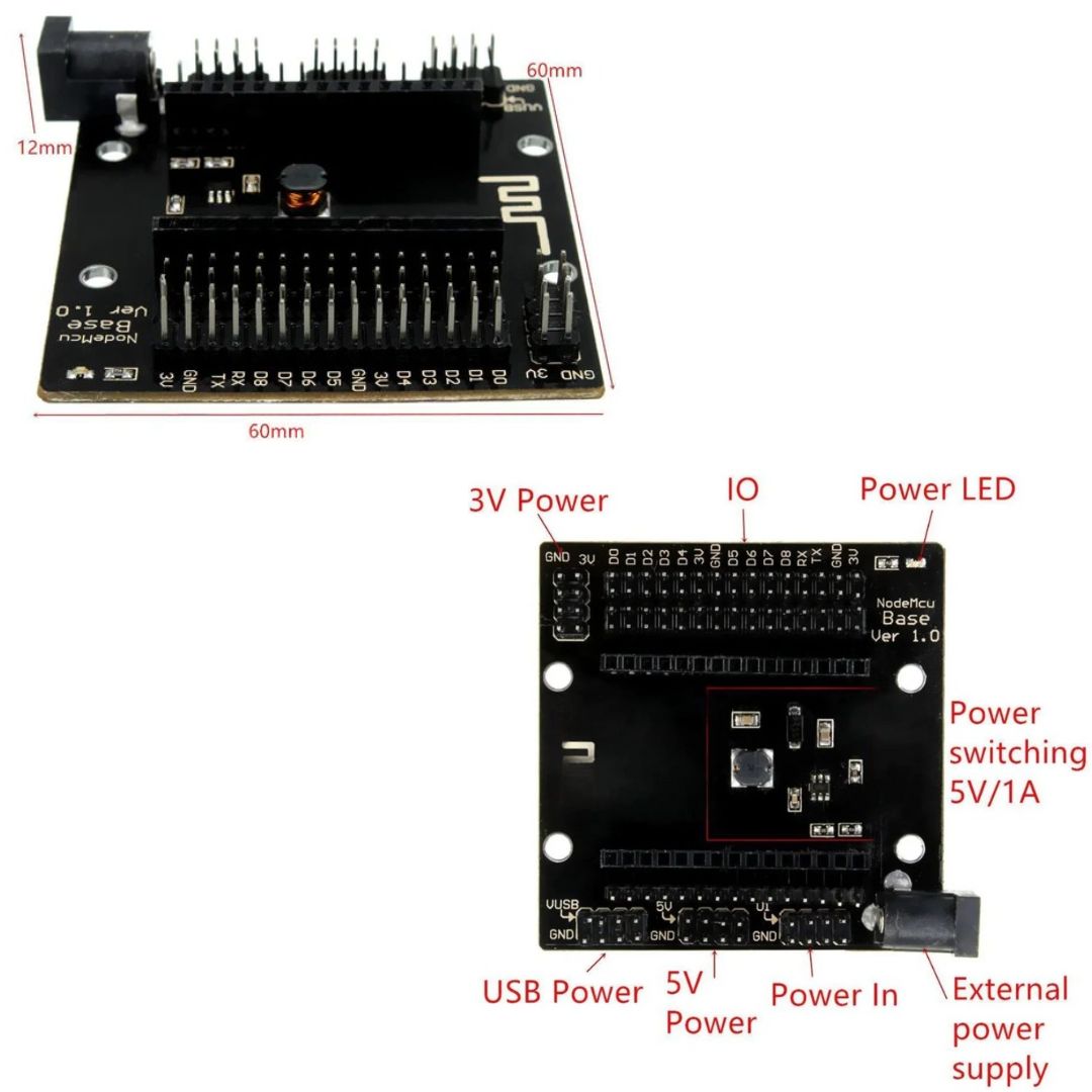 NodeMCU ESP8266 Base I/O Expansion Testing Development Breadboard