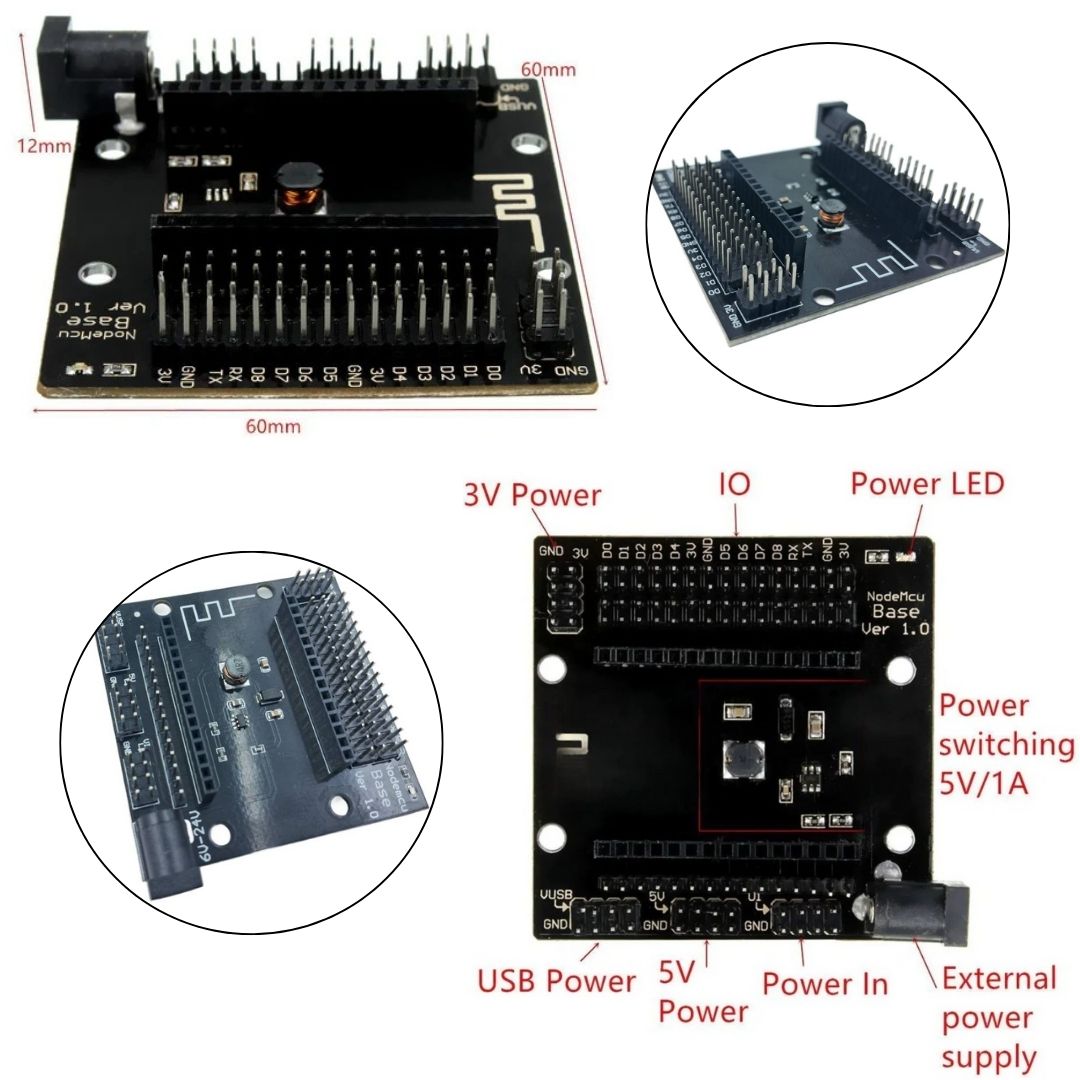 NodeMCU ESP8266 Base I/O Expansion Testing Development Breadboard