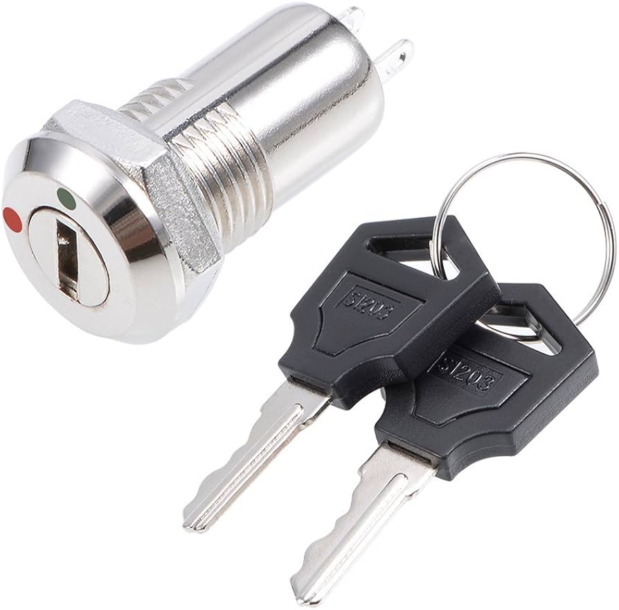 Electronic 2Pin Key Switch ON/OFF Metal Lock