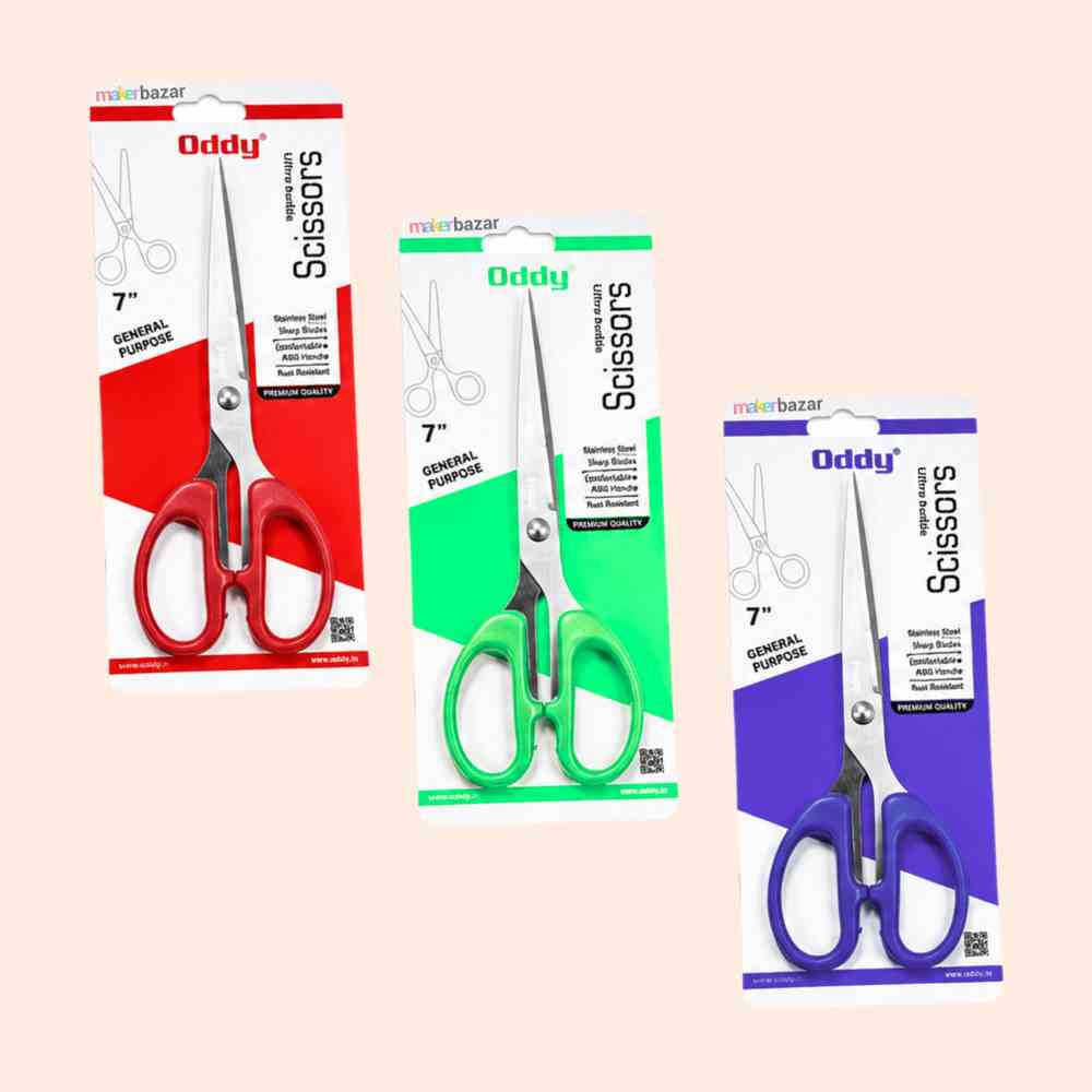 Oddy Stainless Steel Stationery Scissors with Soft Grip Handle