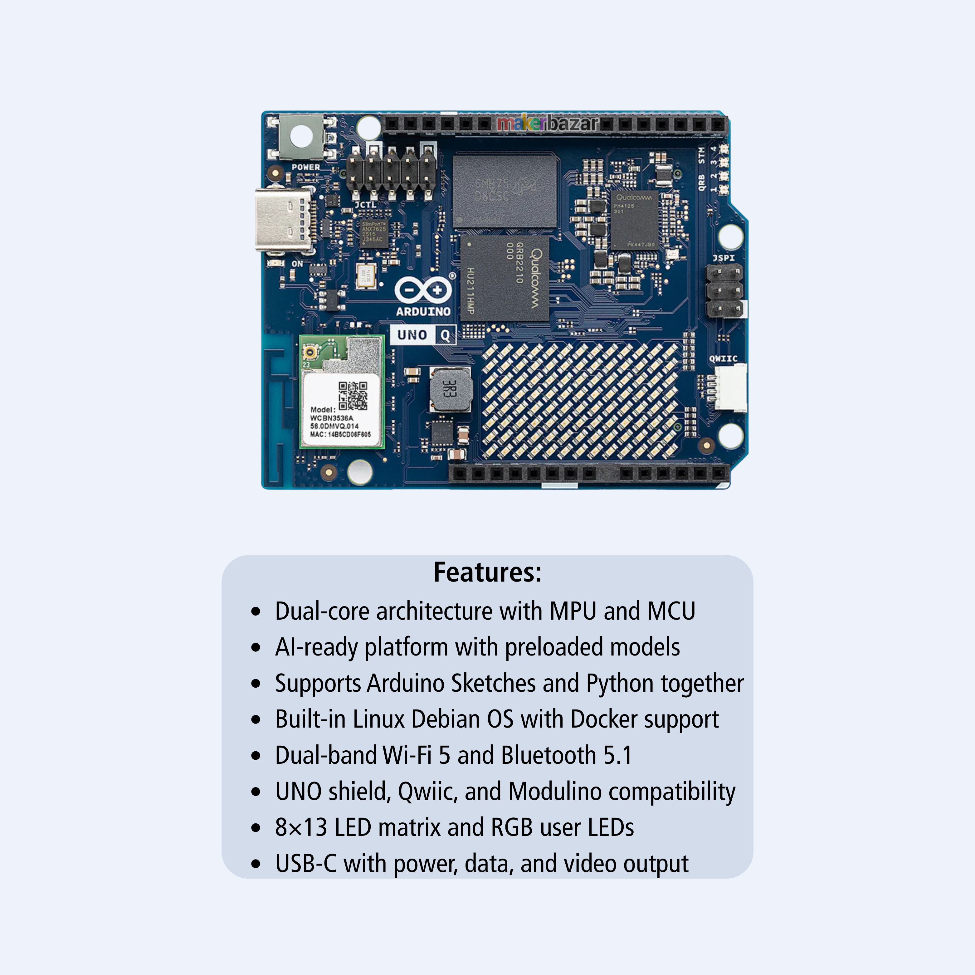 Official Arduino UNO Q Single Board Computer 2GB ABX00162