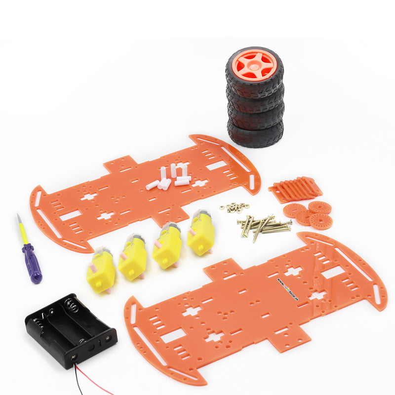 [Coloured] 4WD Smart Robotic Car Four Wheel Drive Kit with Acrylic Chassis