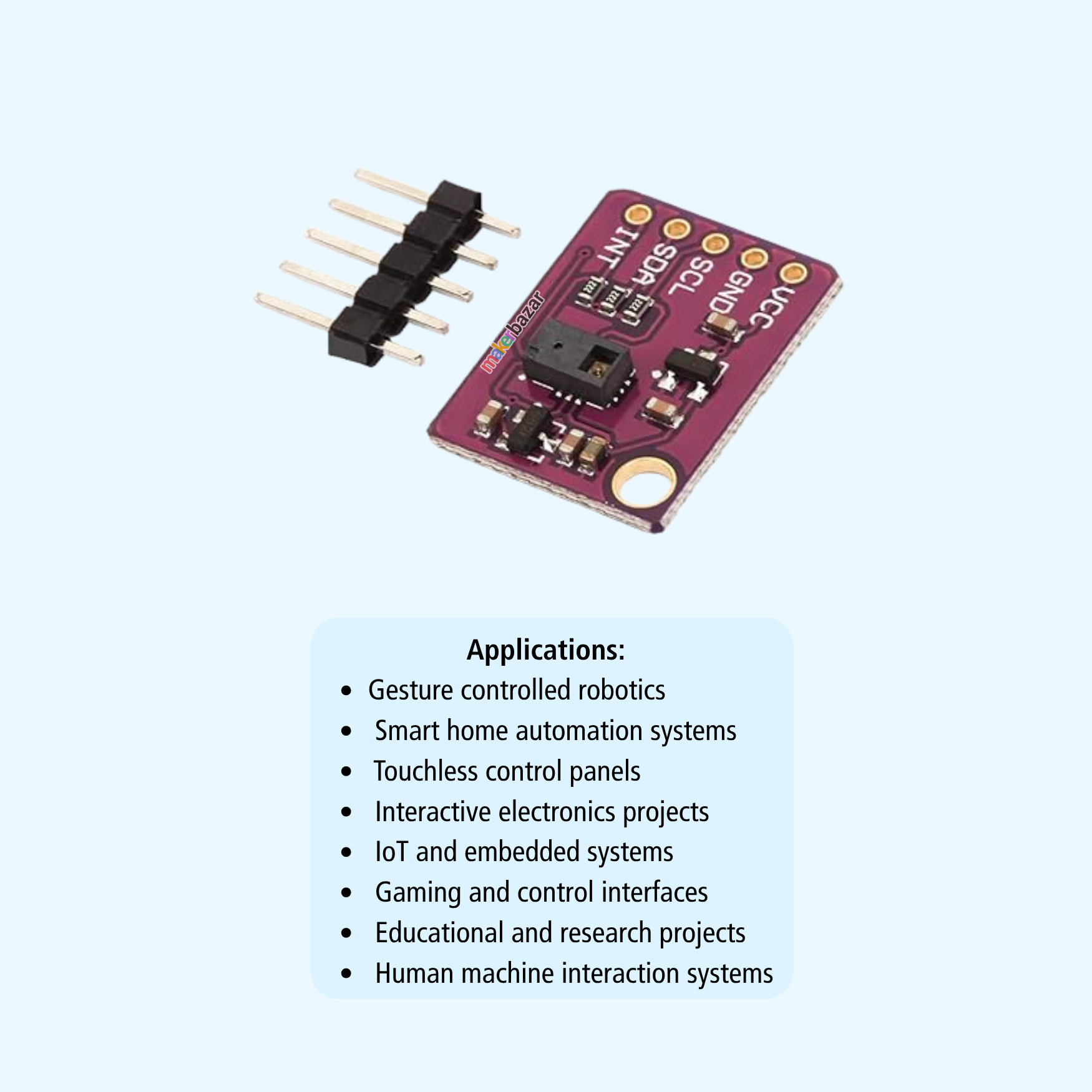 PAJ7620U2 Gesture Recognition Sensor Module I2C for Arduino