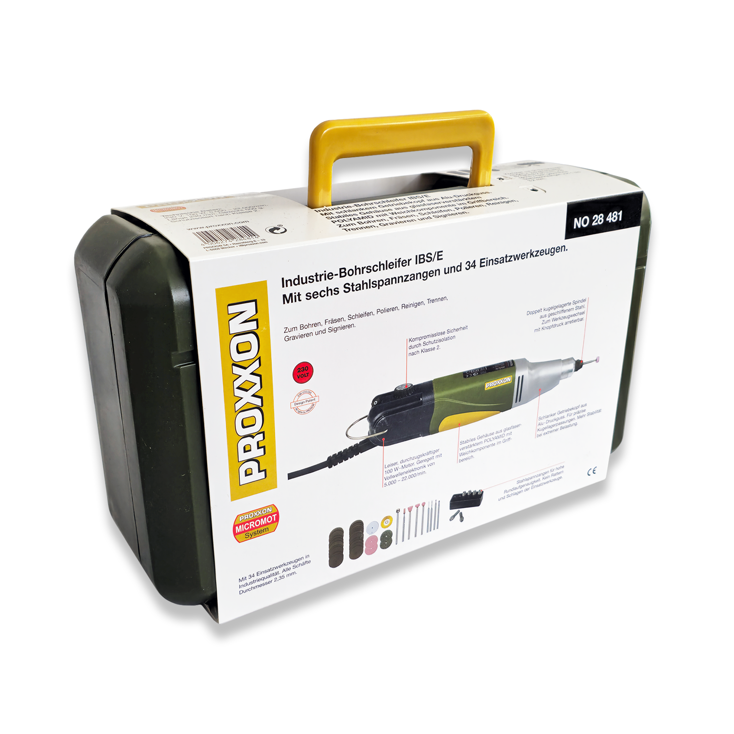 Proxxon 28481 Professional Rotary Tool IBS/E with 34 Assorted Bits and Cutters