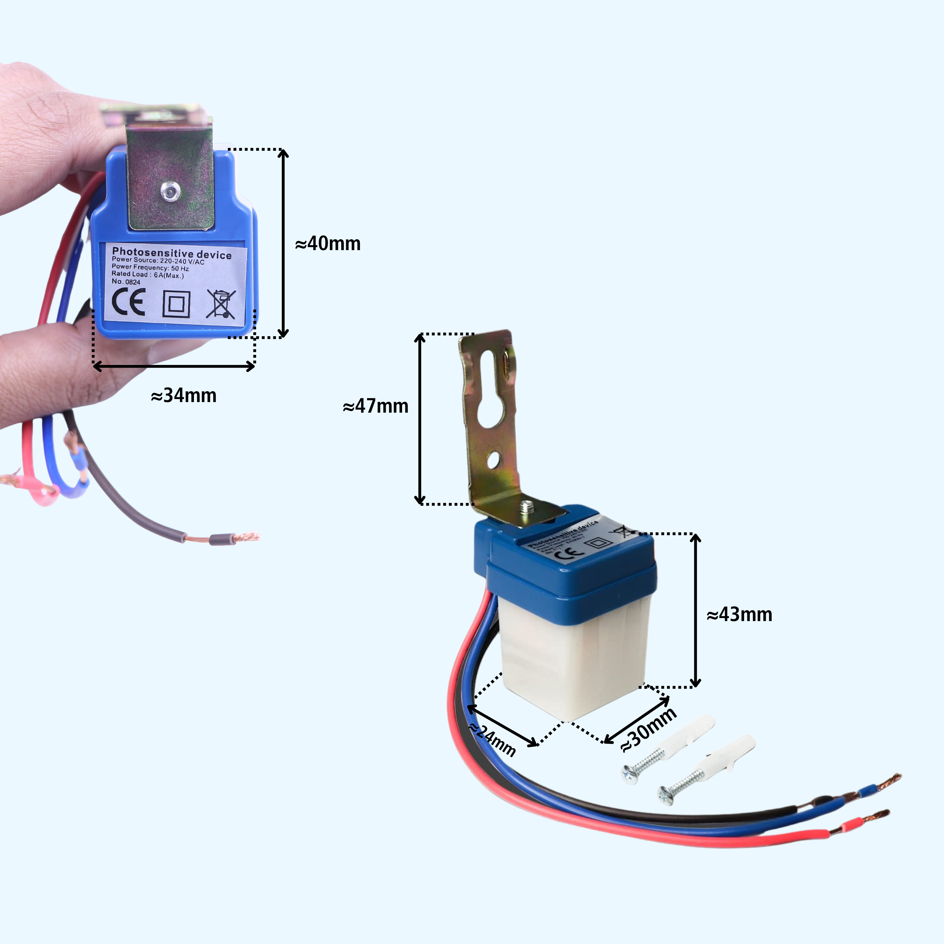 6A Day Night Photocell Sensor Switch 220V Automatic Street Light Control