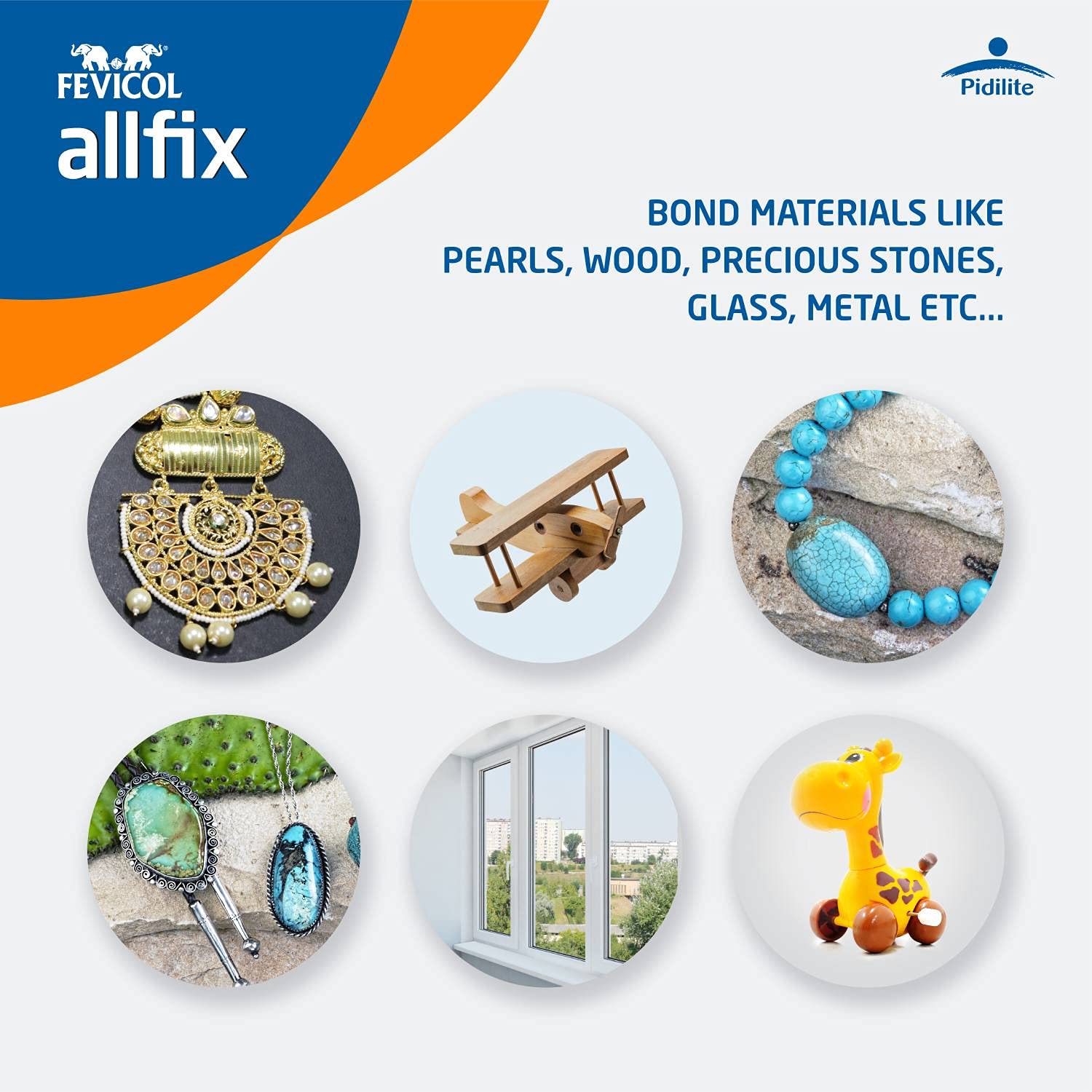 Pidilite Fevicol Multi-Purpose Allfix Clear & Non-Staining Adhesive (20ml)