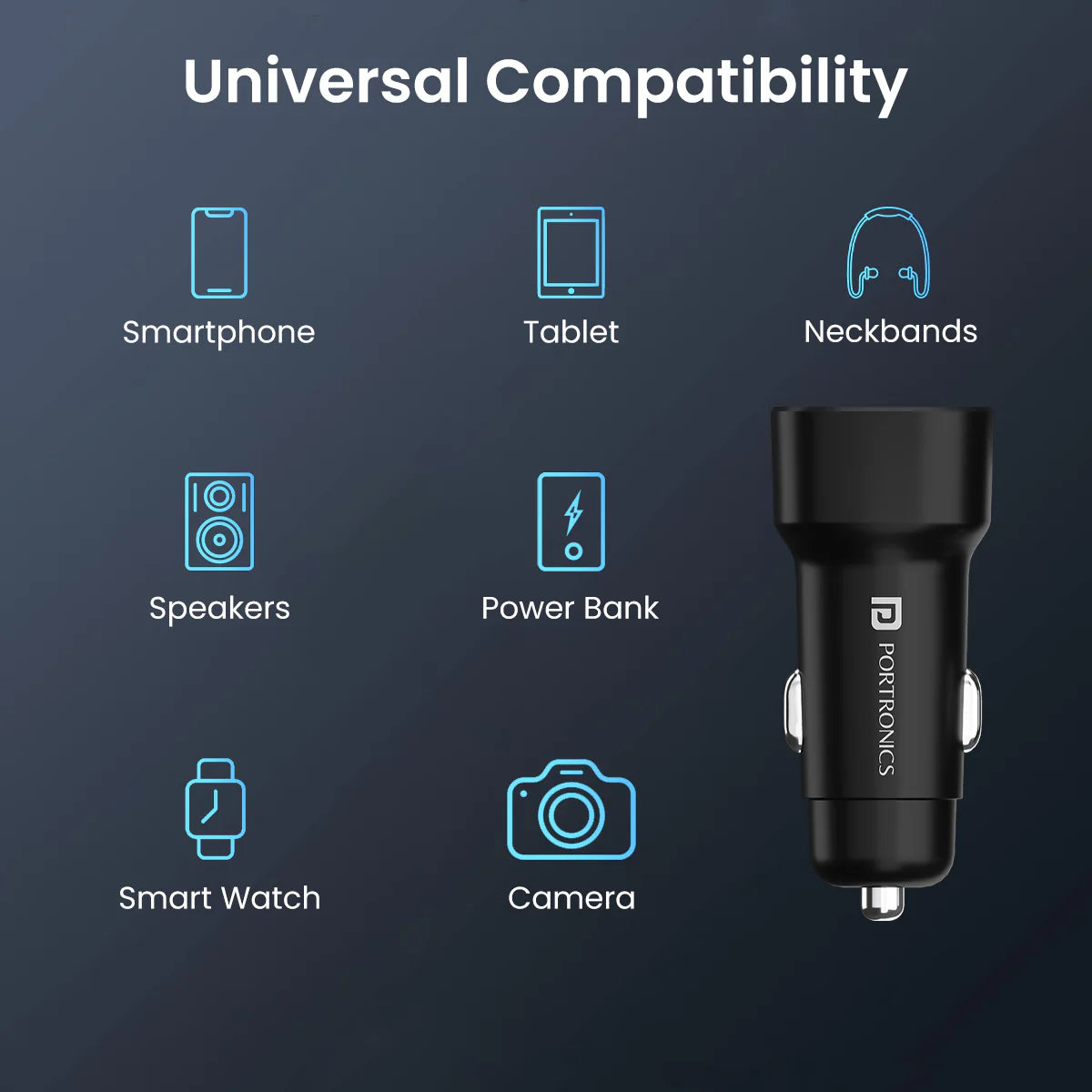 Portronics: Dual USB Output Fast Car Charger