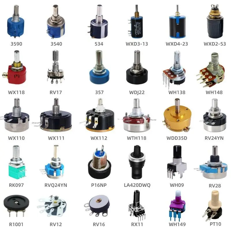 WH148-1B-2-4F 6-Pin Dual Gang Rotary Potentiometer