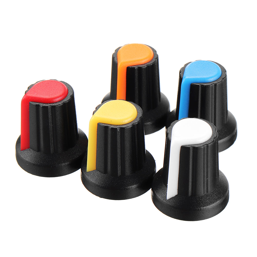 10x Schwarze Drehknöpfe Mit Blauer Fläche Für 6-mm-Potentiometer – Kunststoff, China