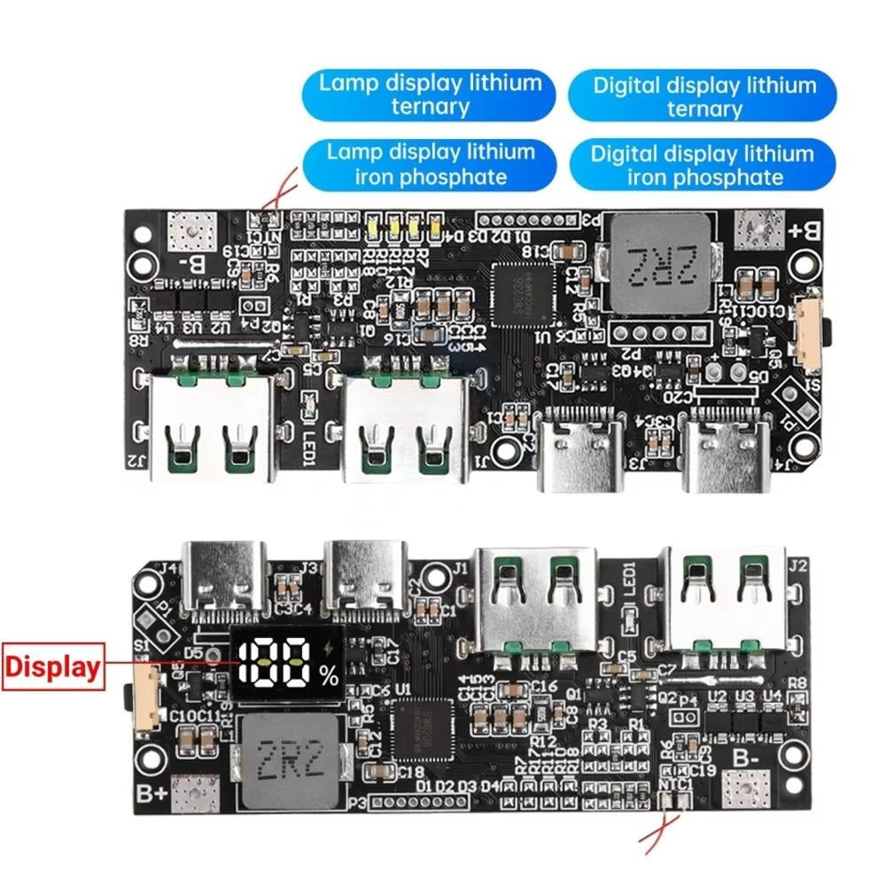 22.5W Multi-Protocol PD Quick Charging Power Bank Module 2xUSBA 2xTYPEC