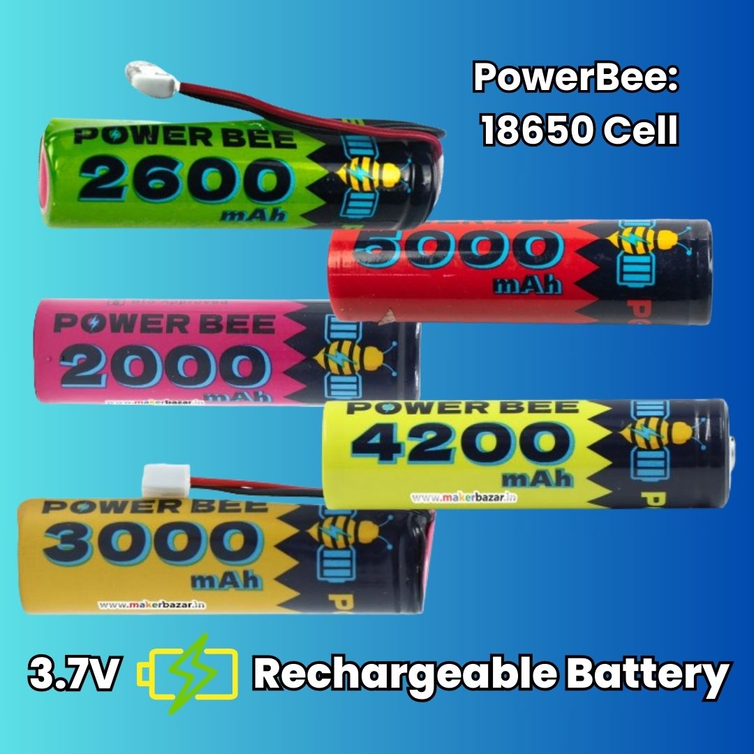 PowerBee: 3.7V 18650 Cell Li-ion Rechargeable Battery