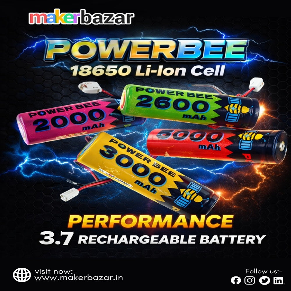 PowerBee: 3.7V 18650 Cell Li-ion Rechargeable Battery