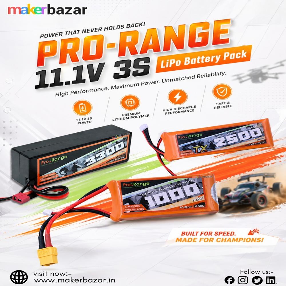 Pro-Range 11.1V 3S Lithium Polymer (LiPo) Battery Pack