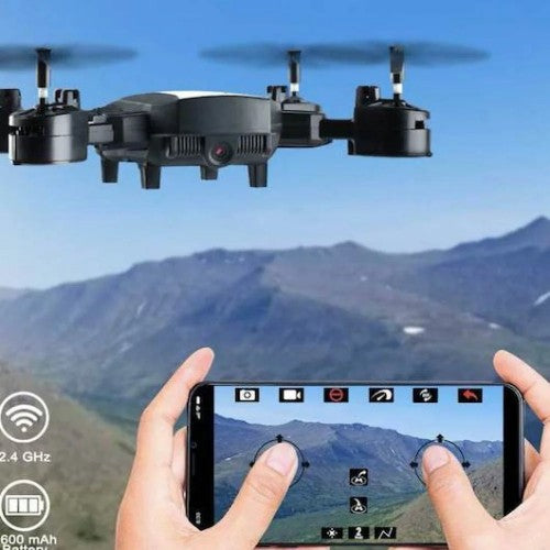 Quad: V_18 Foldable Quadcopter | WiFi 480P FPV Dual Camera | Position Locking Drone | Random Colour