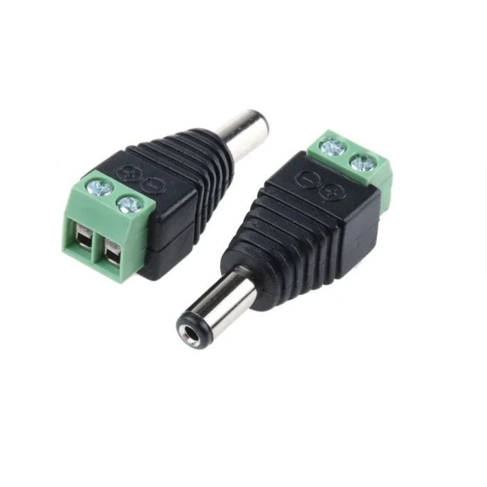 [Type 2] 5.5x2.1mm DC Power Jack Plug with 2-Pin Screw Terminal For CCTV Camera