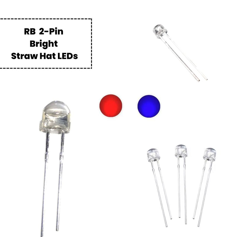 2-Pin Bicolor/Tricolor Bright Straw Hat LEDs (Auto Flashing)