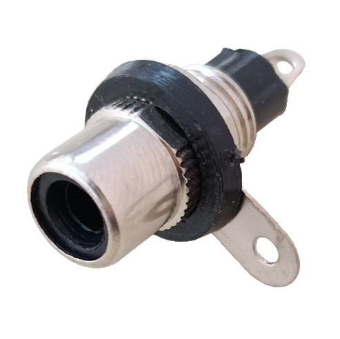 Mechanical component with black and silver finish on a white background