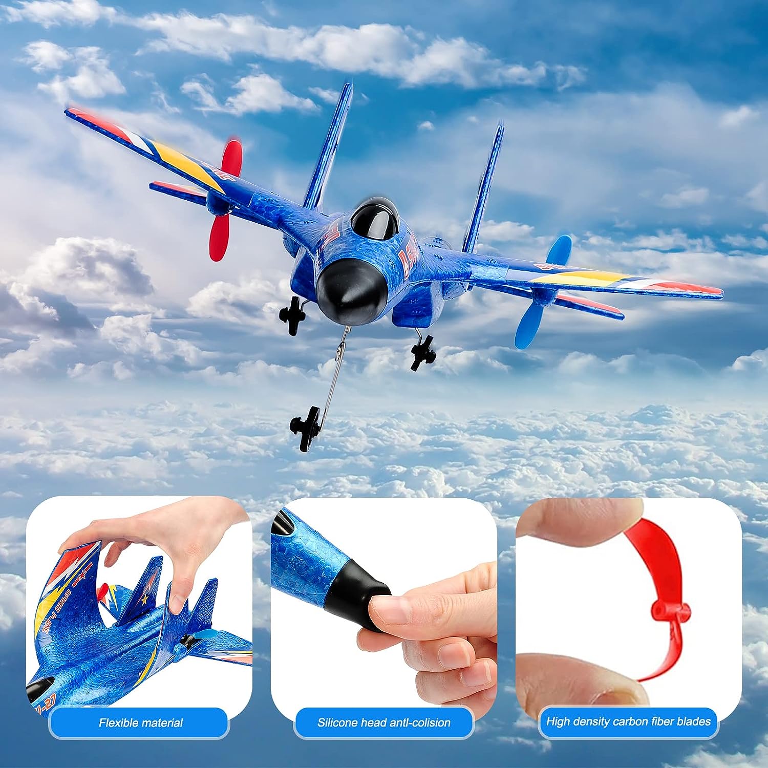 Avion Télécommandé SU-35 2,4 GHz – EPP Avec Gyroscope 3 Axes Et Lumières LED – Auto-stabilisant – Idéal Débutants – Batterie Remplaçable