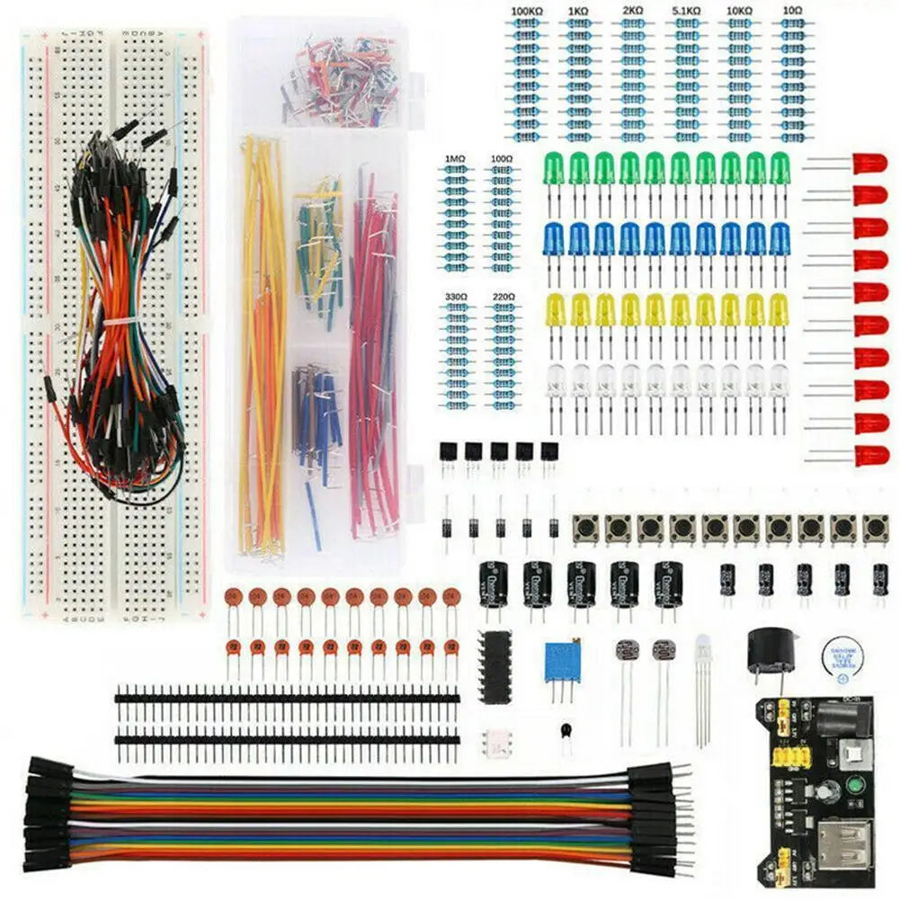 Basic Breadboard Electronic Components Kit With Power Supply Module