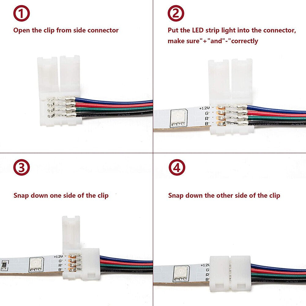 RGB LED Strip Wire Male/Female Connector Cable for 5050 3528 Light