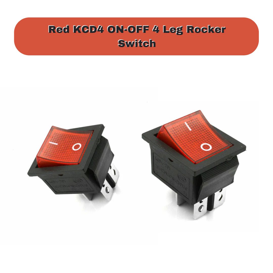 KCD4 16A 250V DPST ON-OFF 4 Leg Rocker Switch