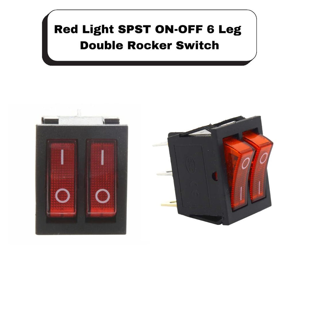 Buy KCD4 16A 250V SPST ON-OFF 6 Leg Double Rocker Switch | Makerbazar