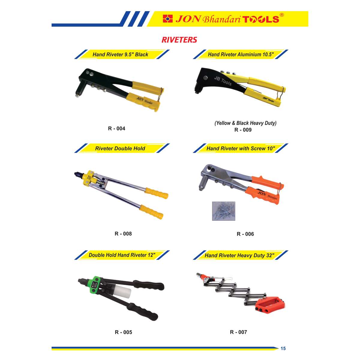 Jon Bhandari: R-006 10inch Hand Riveter Tool with Screws