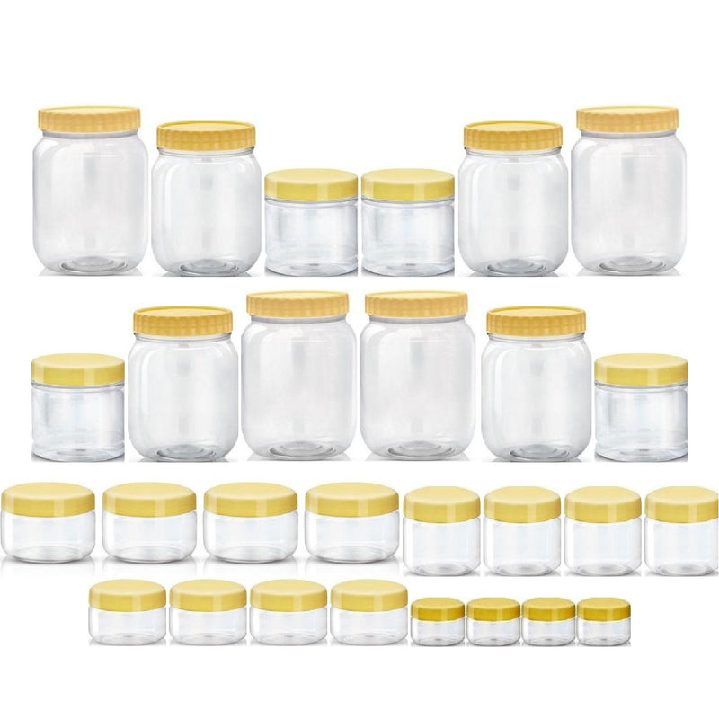 [Type 1] Plastic Round Jar Storage Box Container with Yellow Lid