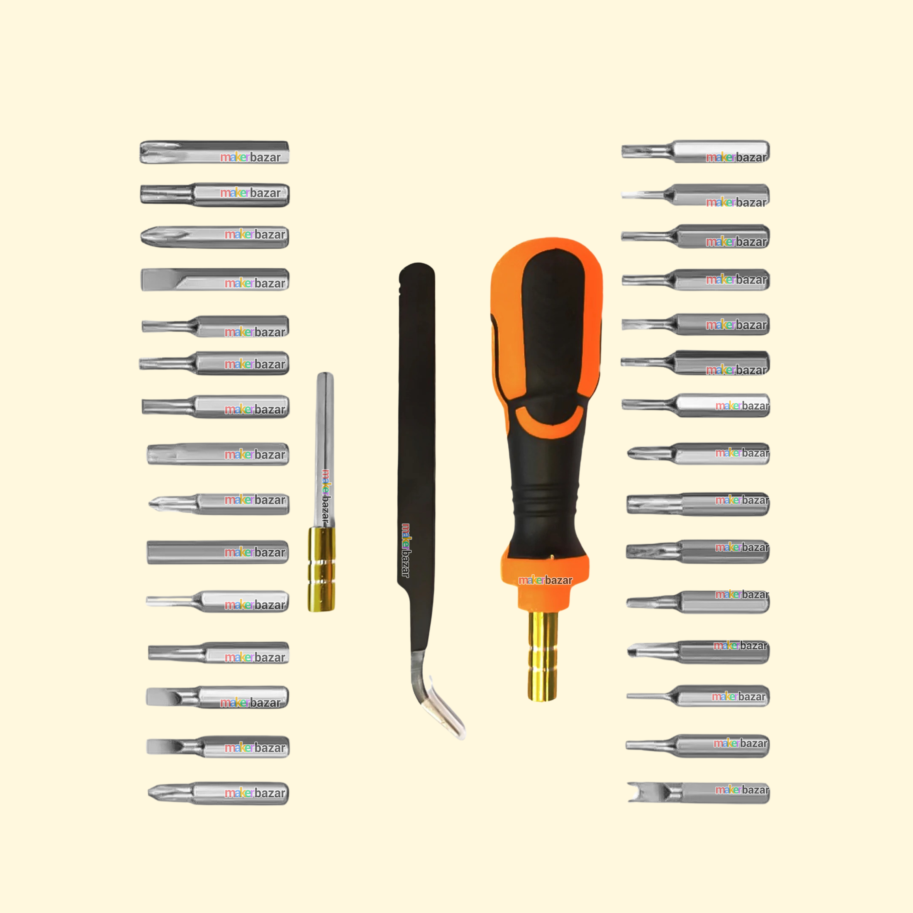 Screwdriver Set Multi-Bit ( CR-V) Repair Tool Kit with Case & Tweezers