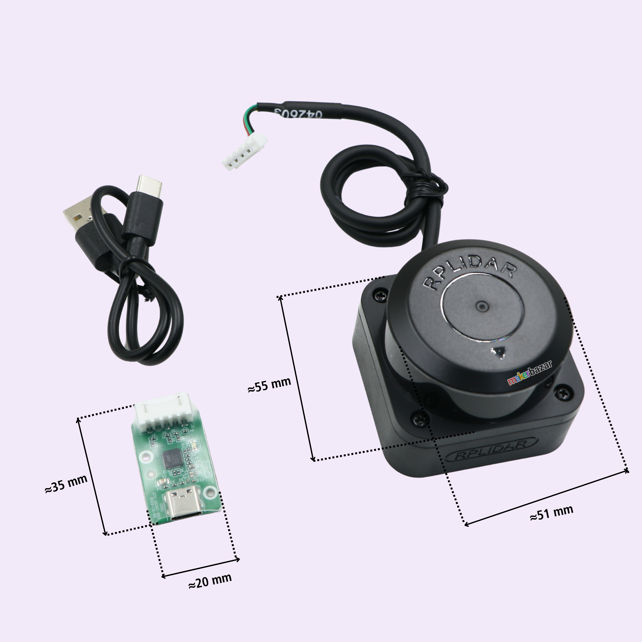 SLAMTEC RPLiDAR C1M1-R2 Portable ToF Laser Scanner Kit – 12M Range