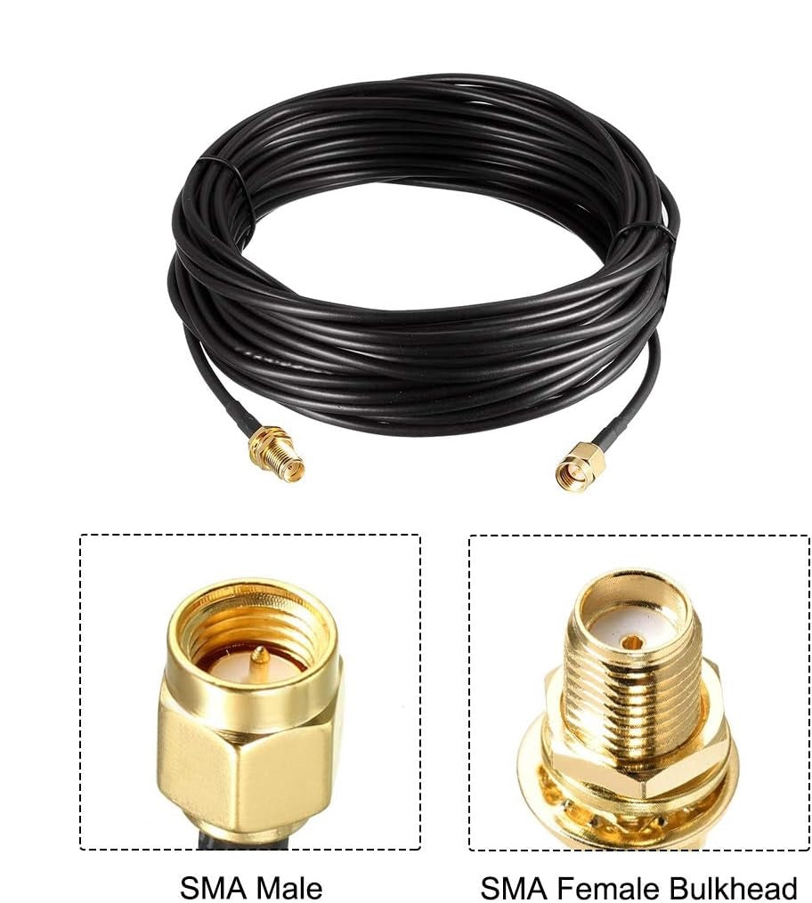 SMA Male to SMA Female RG-174 Low Loss Coaxial Jumper RF Antenna Wifi Router Cable