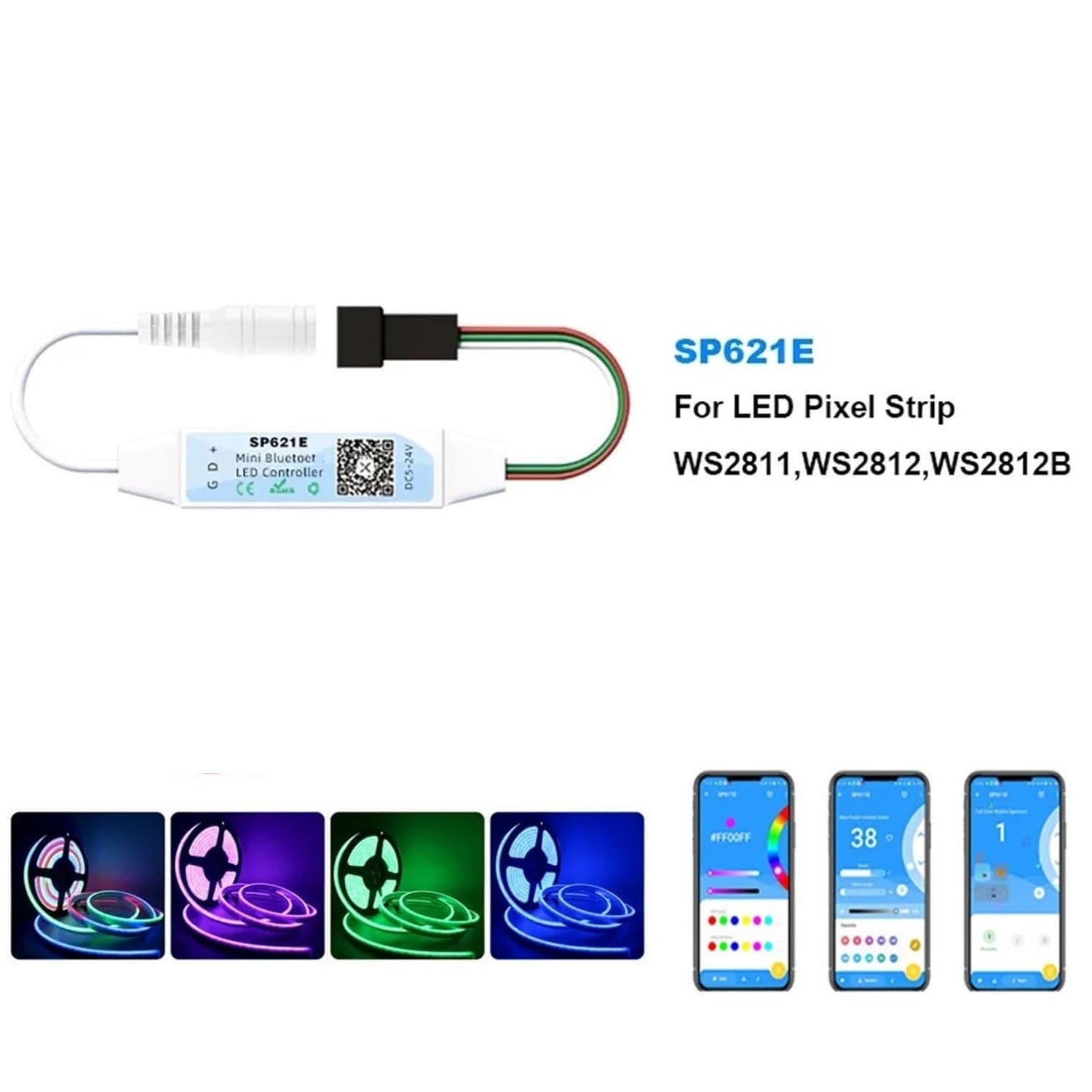 SP-Series Mini Bluetooth LED Strip Controller App Based Module