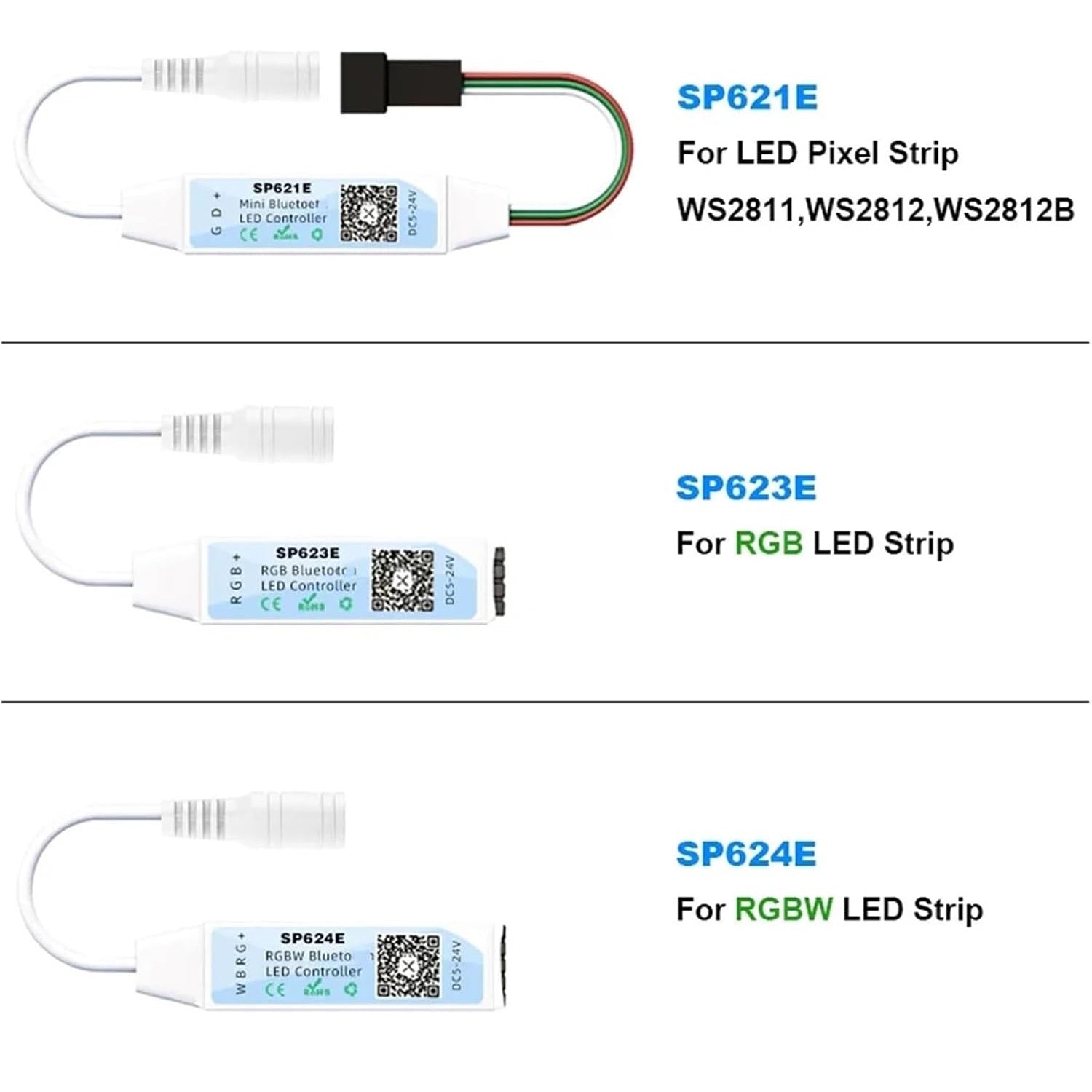 SP-Series Mini Bluetooth LED Strip Controller App Based Module