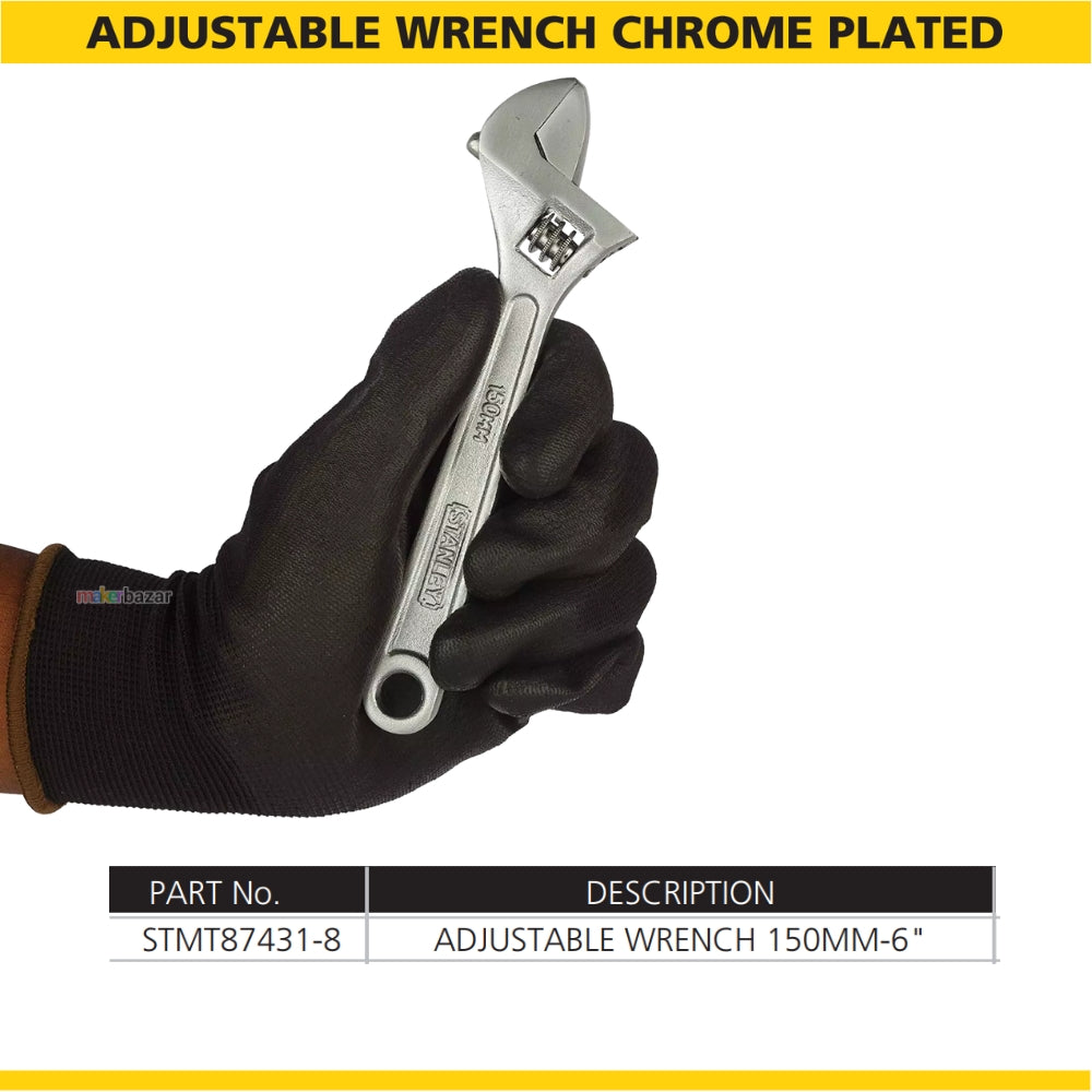 Stanley Adjustable Wrench Chrome Plated Spanner