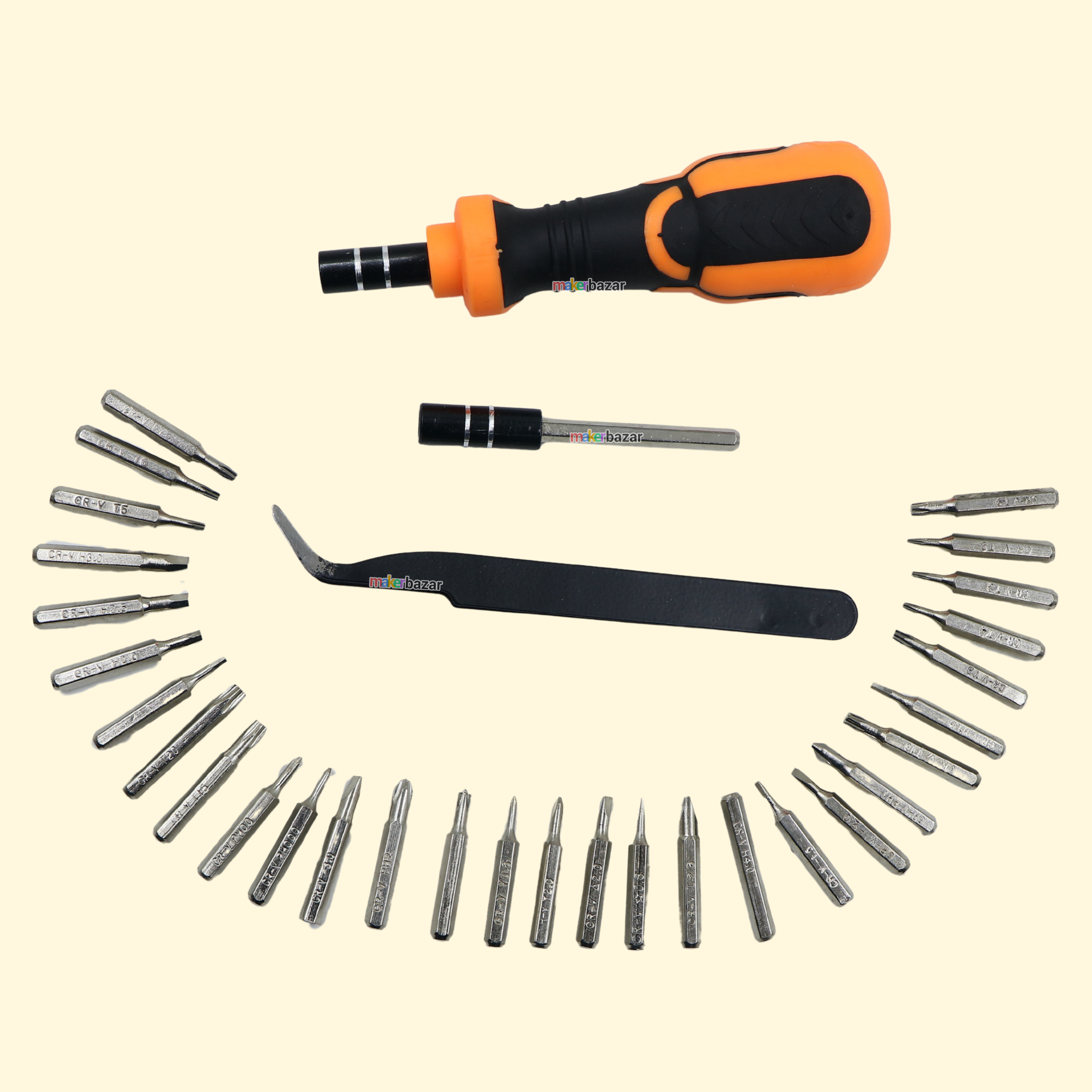 Screwdriver Set Multi-Bit ( CR-V) Repair Tool Kit with Case & Tweezers