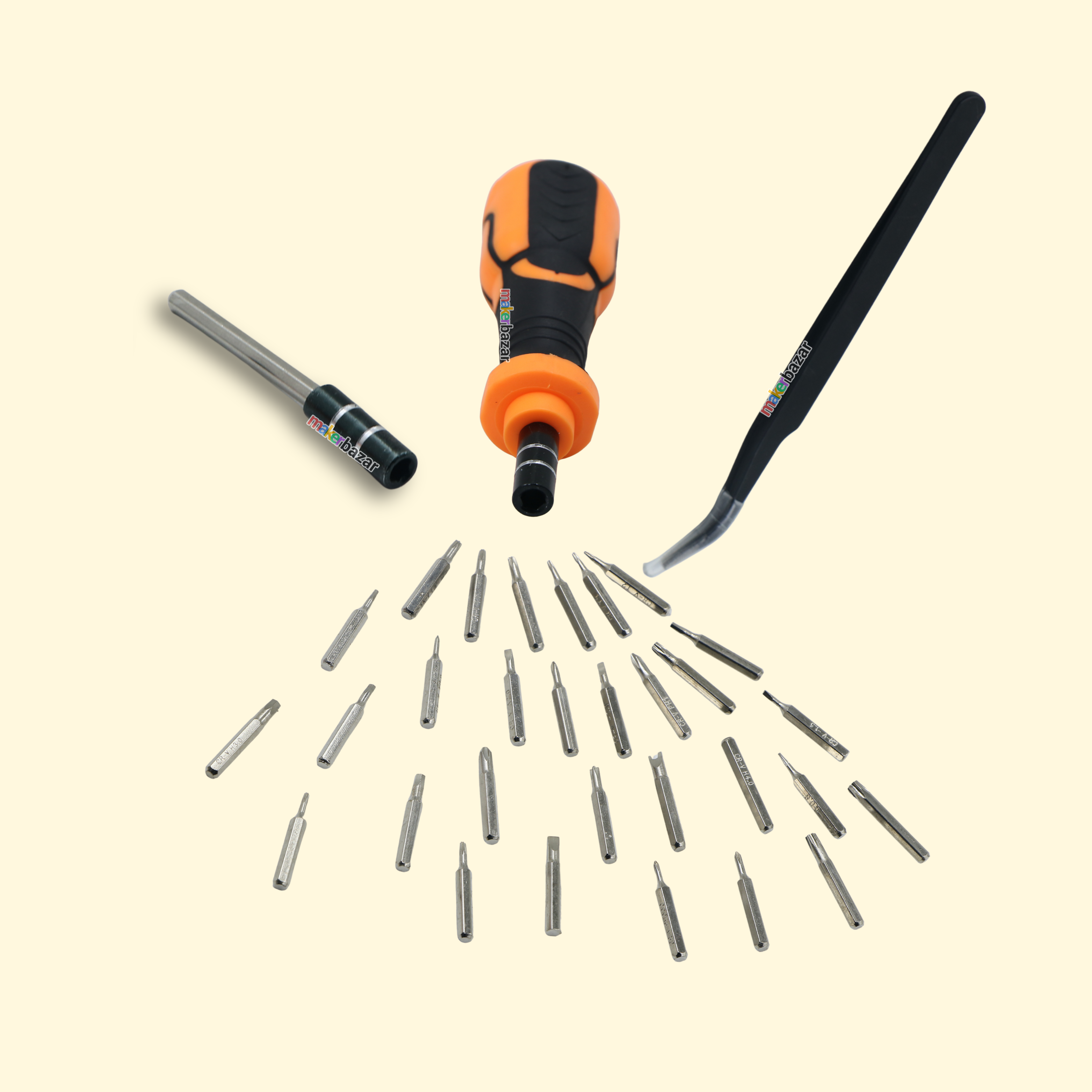 Screwdriver Set Multi-Bit ( CR-V) Repair Tool Kit with Case & Tweezers