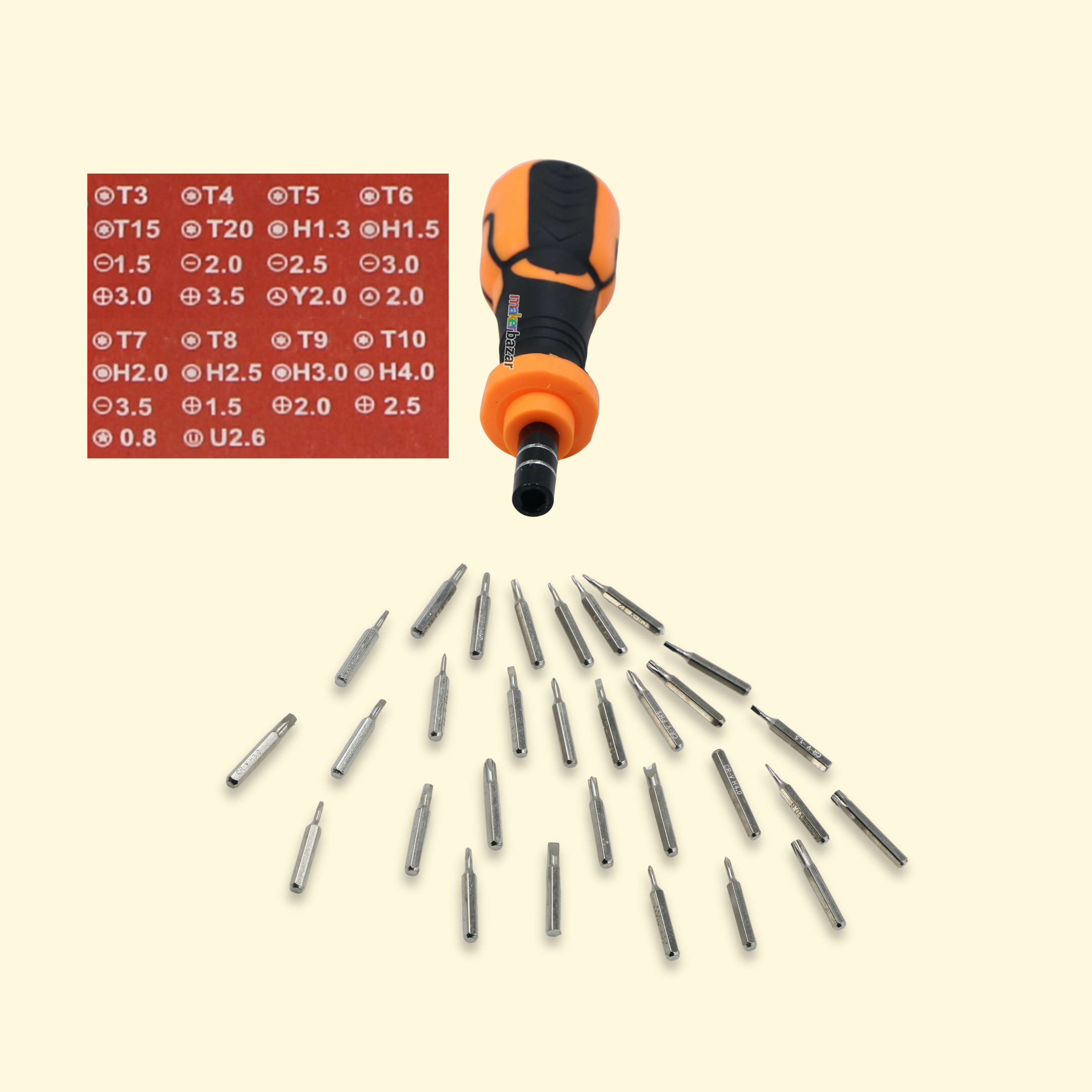Screwdriver Set Multi-Bit ( CR-V) Repair Tool Kit with Case & Tweezers