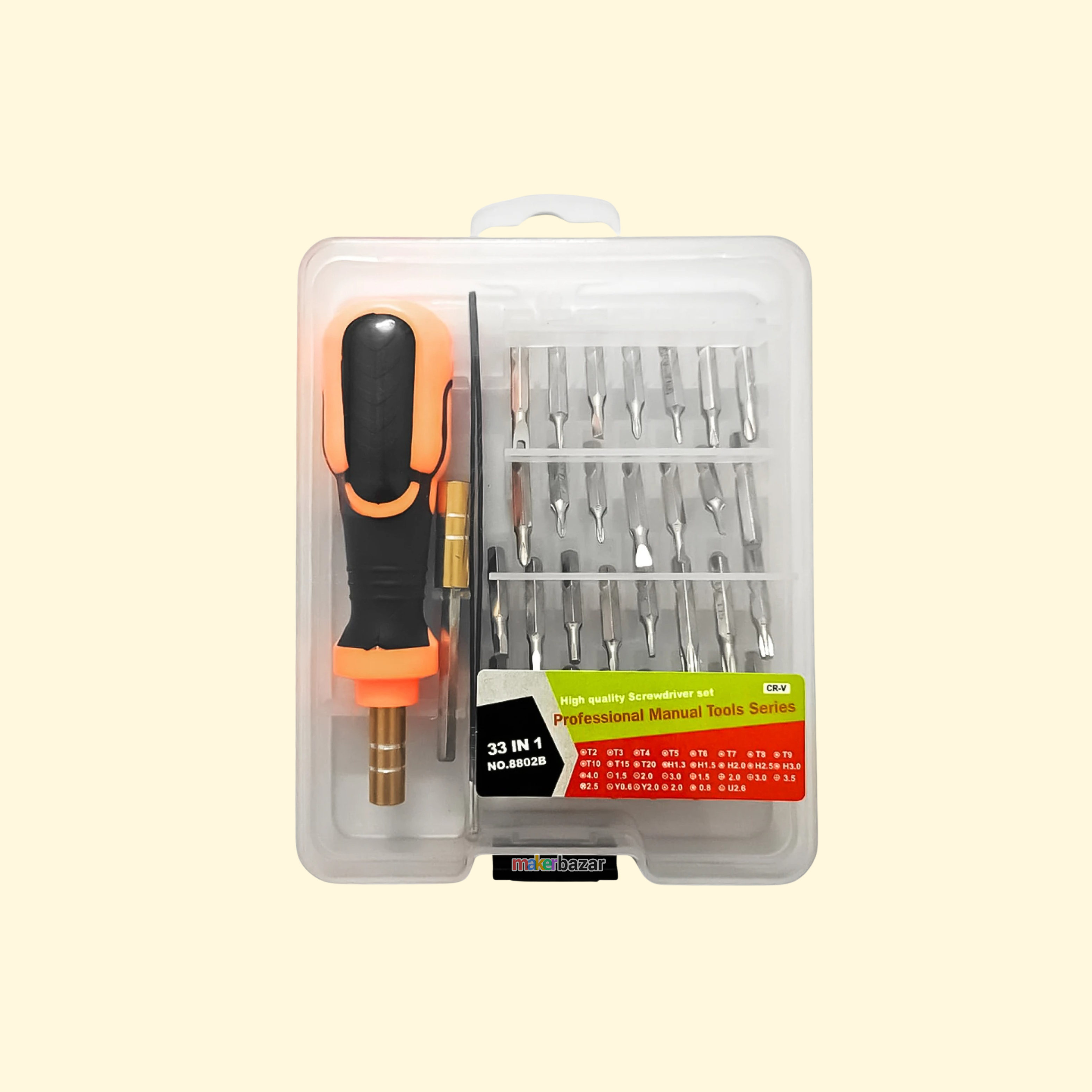 Screwdriver Set Multi-Bit ( CR-V) Repair Tool Kit with Case & Tweezers