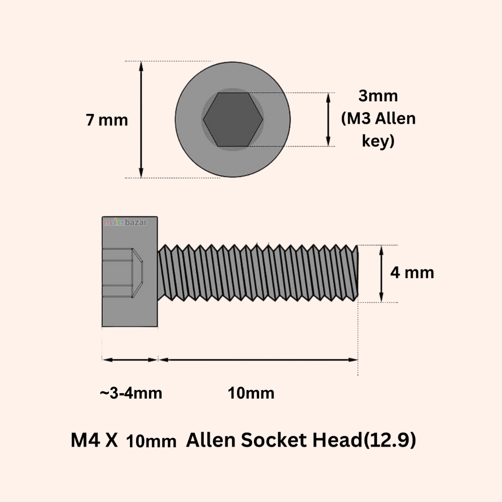 MS Allen Socket Head Screws Bolt [Pack of 10]