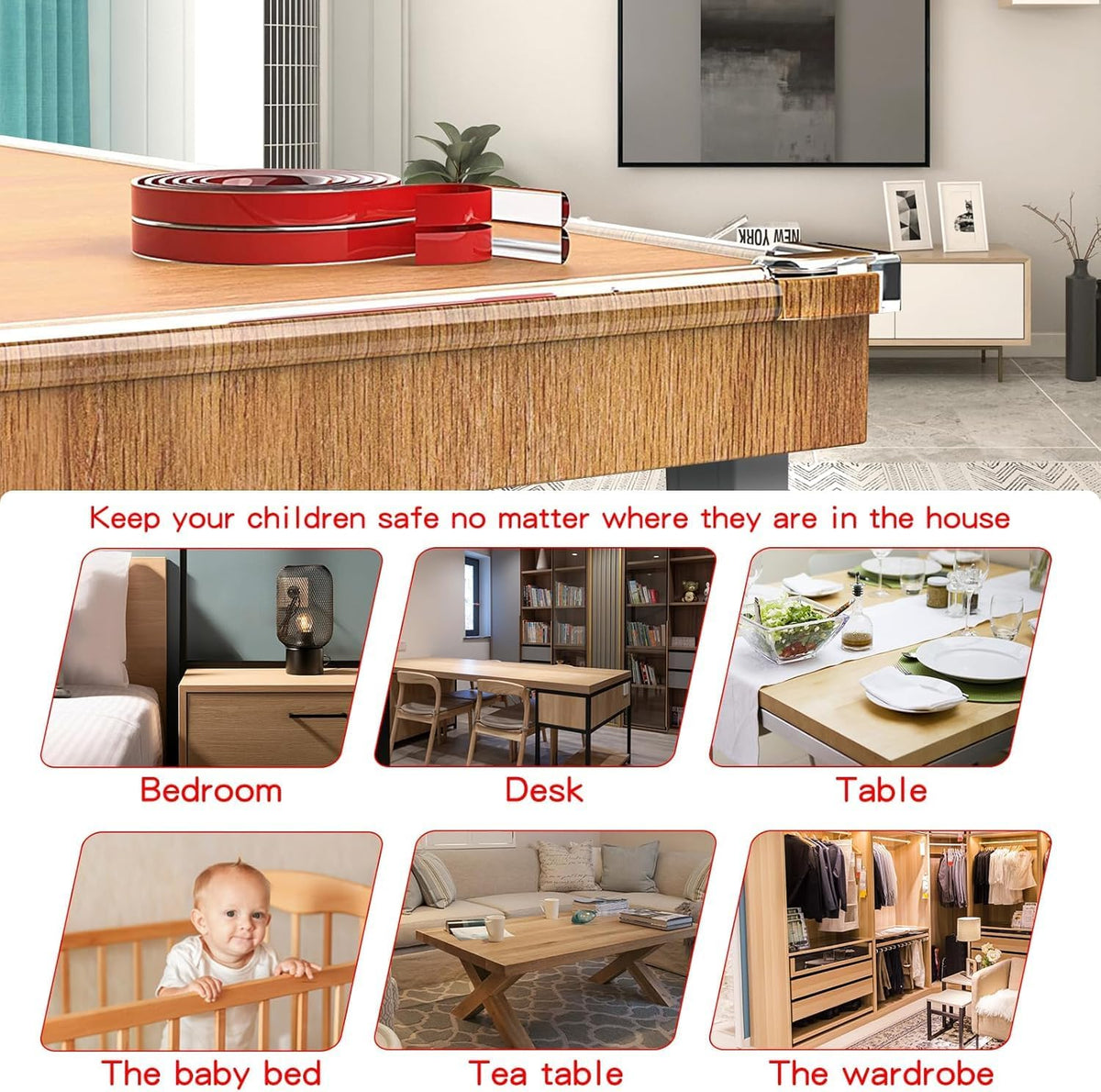 Transparent Table Edge Guard – Safety Protection Strip for Furniture ...