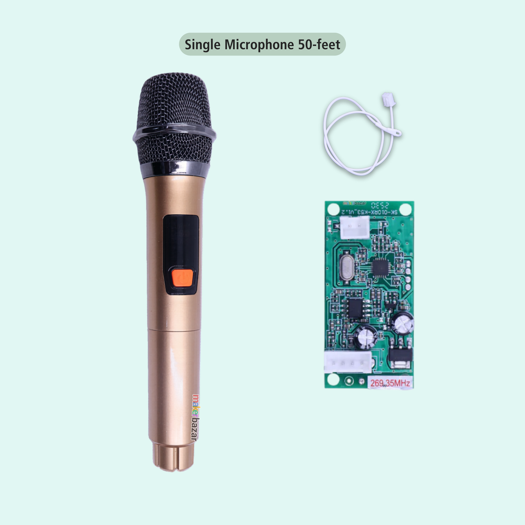 Wireless Microphone with Receiver for Karaoke & PA Systems