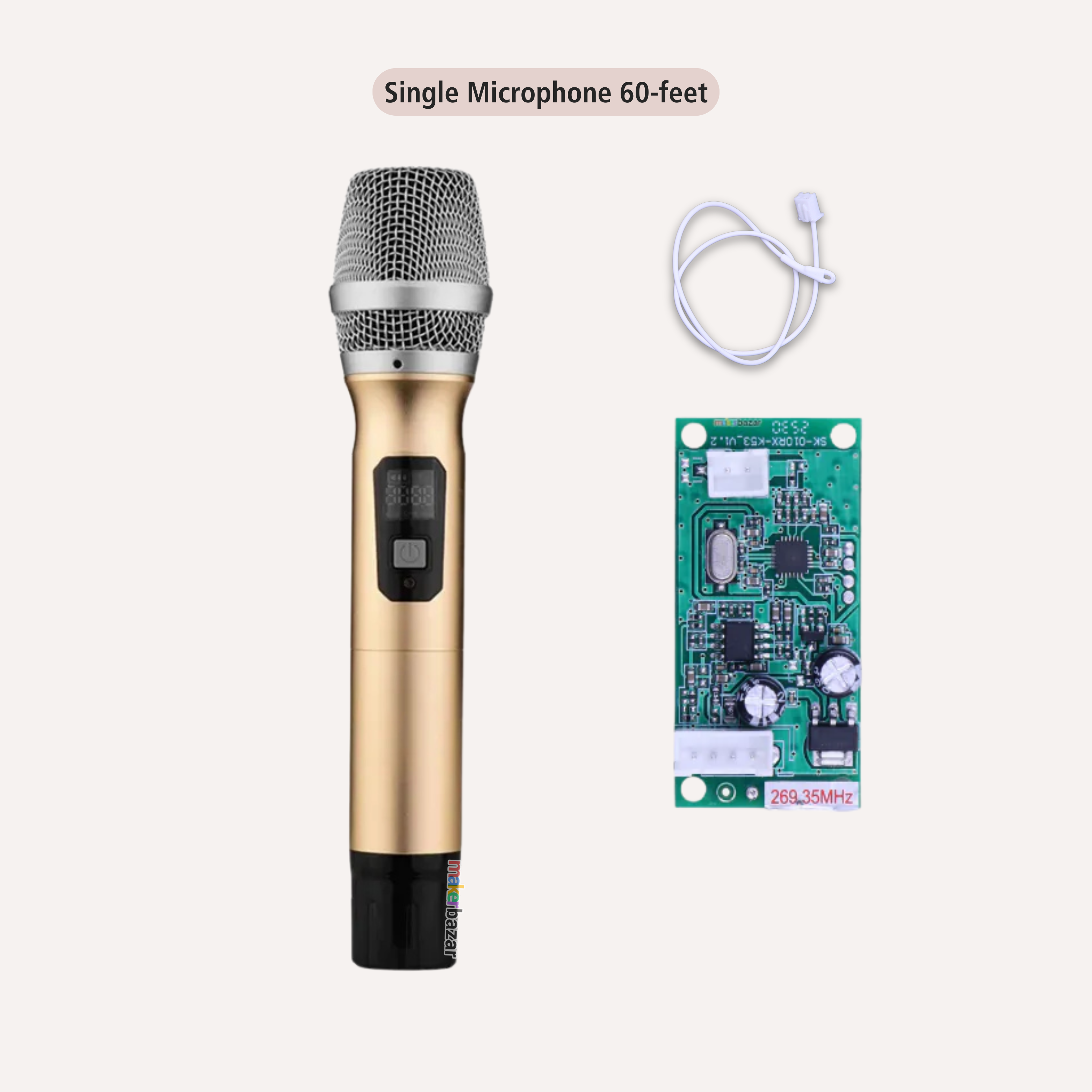 Wireless Microphone with Portable Receiver Module (Single/Dual)
