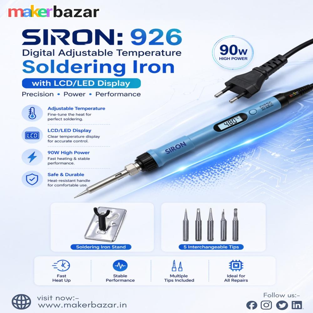 Siron: 926 Digital Adjustable Temperature Soldering Iron with LCD/LED Display