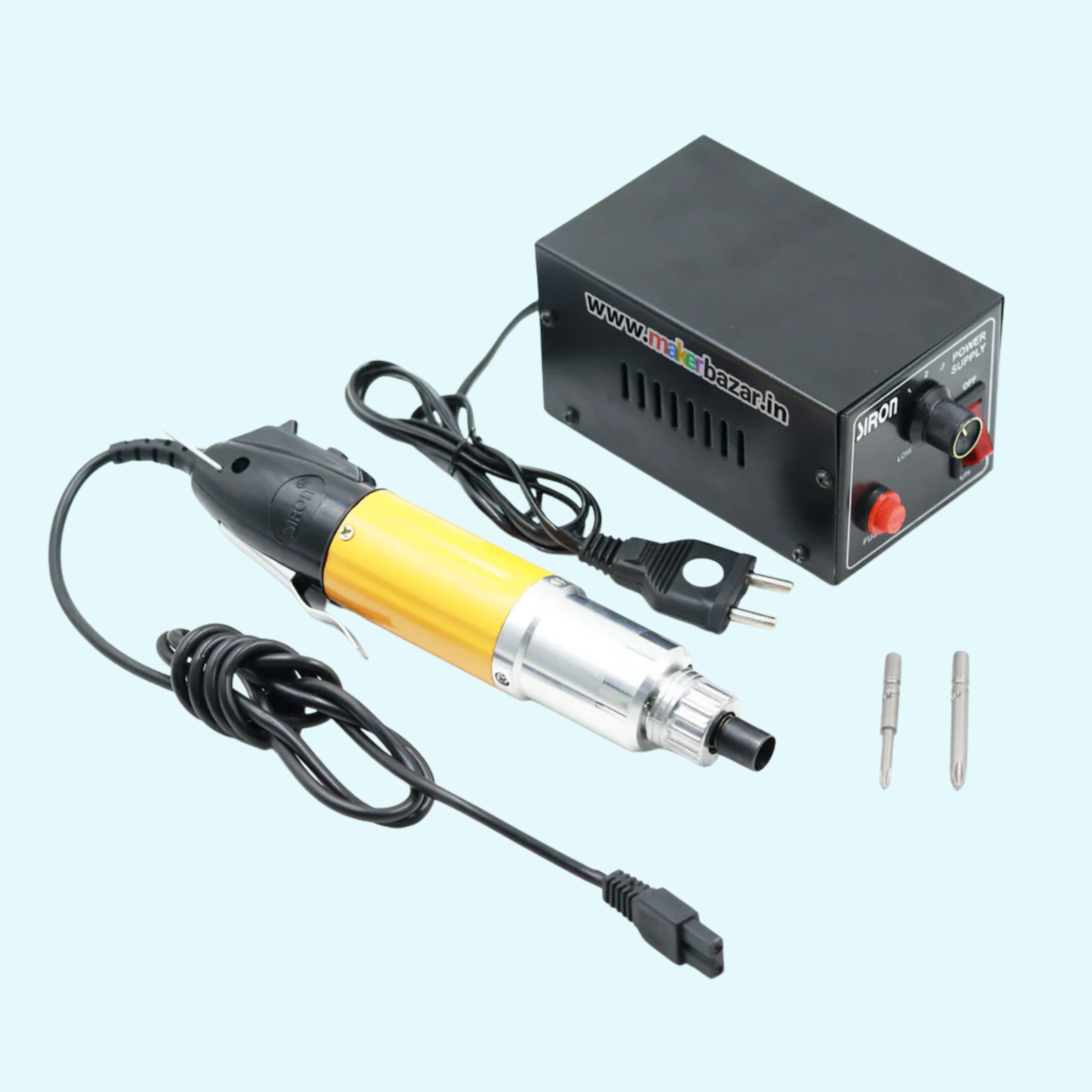 Siron: Electric Screwdriver with Power Supply 24V/36V DC |with 2 Bits and Power Supply