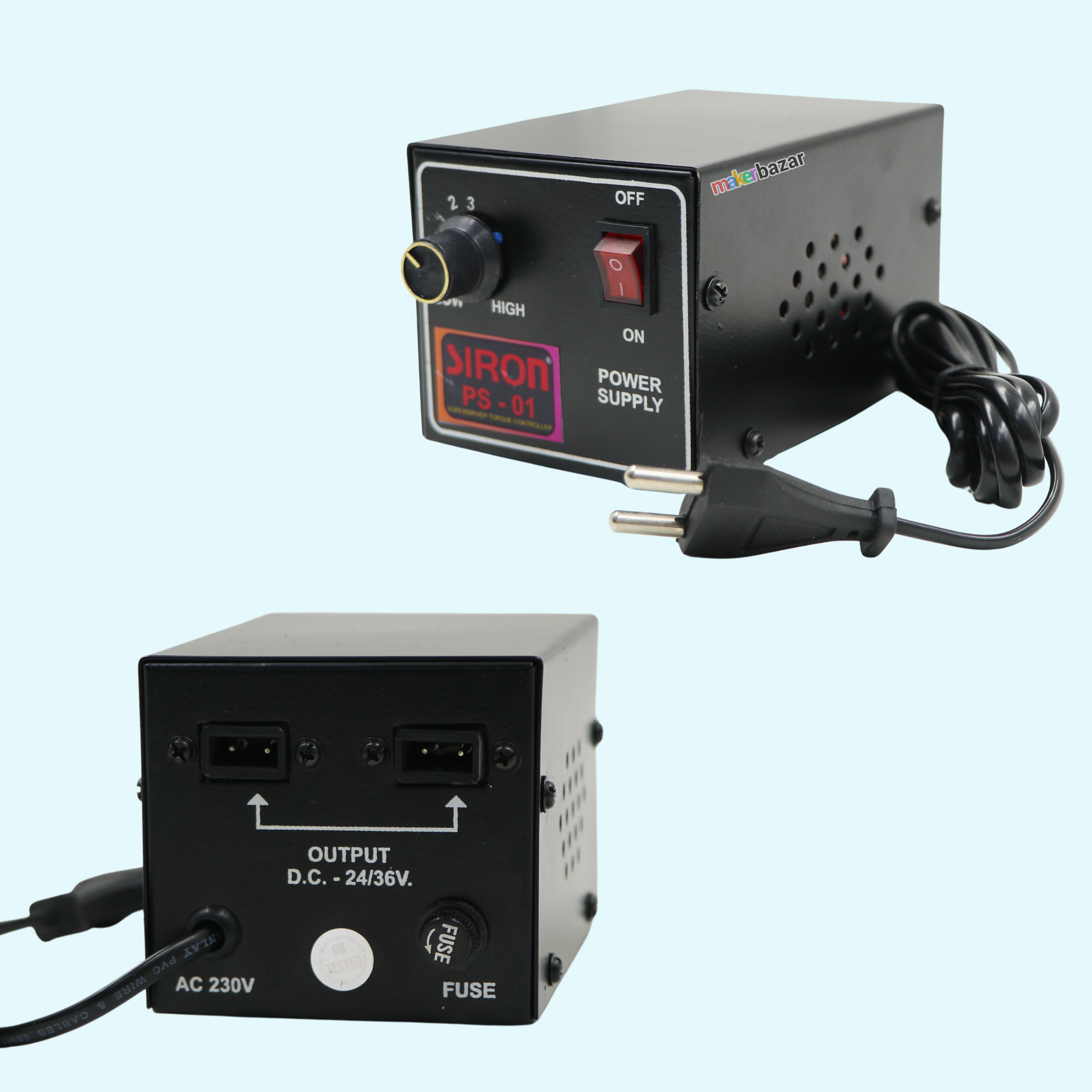 Siron: Electric Screwdriver with Power Supply 24V/36V DC |with 2 Bits and Power Supply