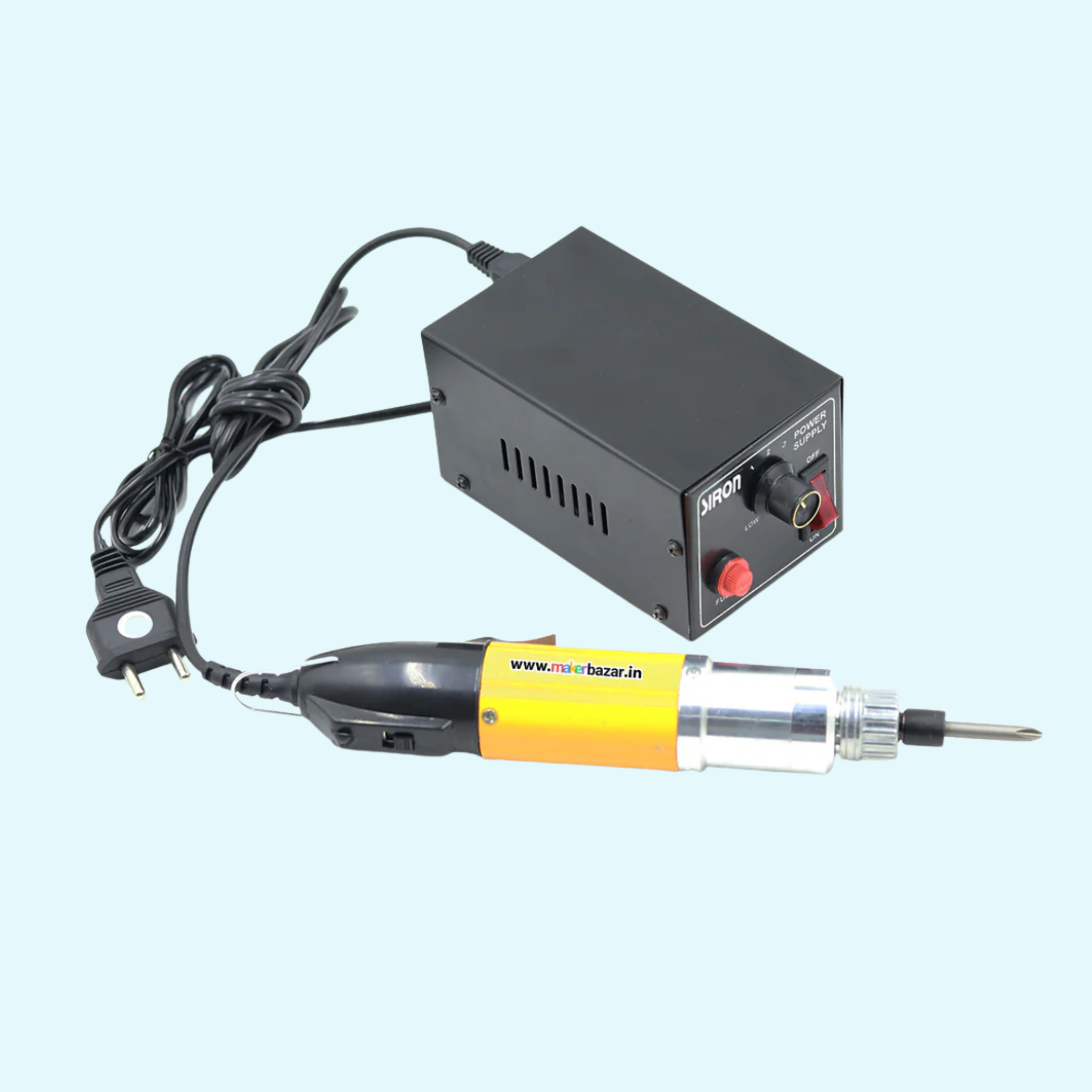 Siron: Electric Screwdriver with Power Supply 24V/36V DC |with 2 Bits and Power Supply