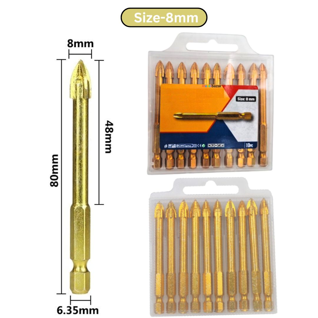 Hex-Shank Ceramic Drill Bit Set for Tile/Glass