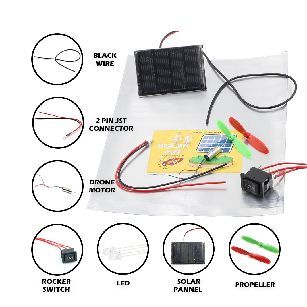 Solar Energy Powered DIY Mini Fan + LED Experiment Kit