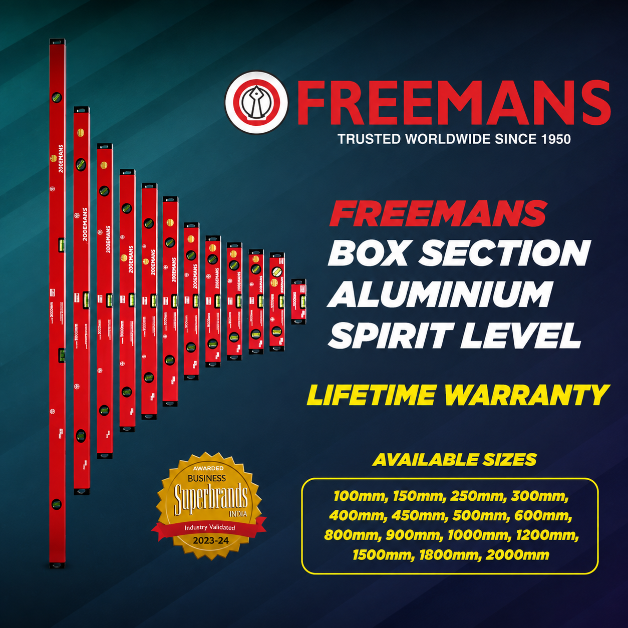 Freemans: BS Box Section Aluminium Spirit Level