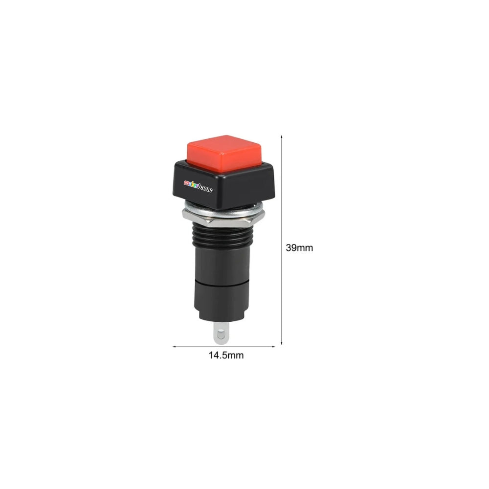 Push Button Square Buy Momentary Push Button Switch – SPST 1NO, 12mm Panel Mount, Red Square
